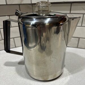 GSI Outdoors Percolator Clear Top Coffee Pot Stainless Steel Silicone Handle 8"
